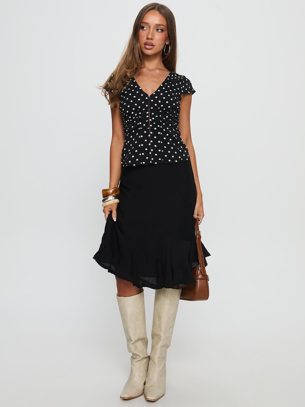 NWT Princess Polly With Kindness Midi Skirt Black